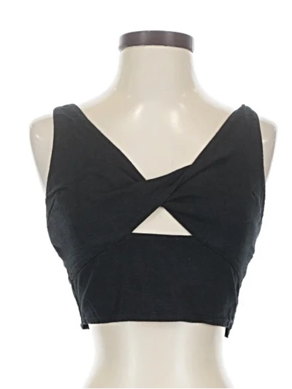 Abercrombie& Fitch Bandage Black Twist-Front Crop Top Womens Medium Cut Out